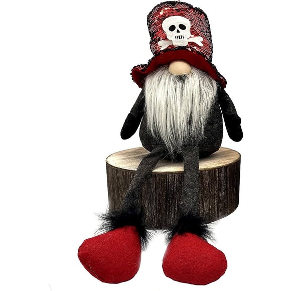 "Rocker Inspired Stuffed Gnome Decoration - Handmade - Admired By Nature" - Picture 4 of 5